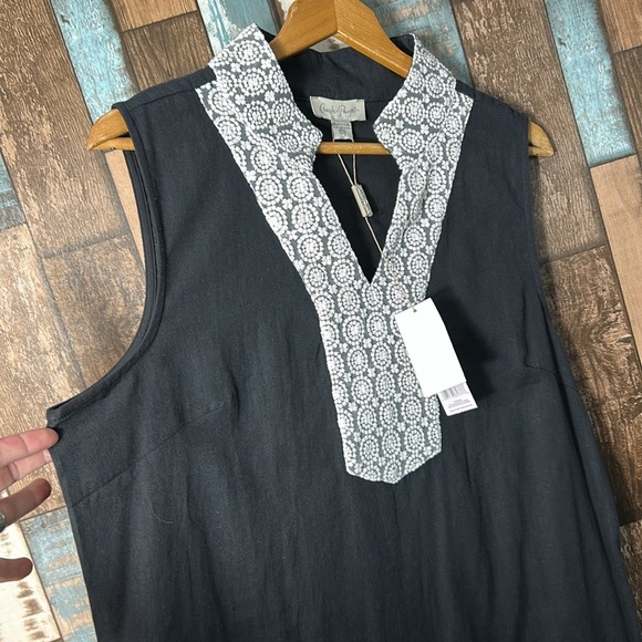 Charlie Page large navy lace trim V-neck dress - Picture 6 of 15